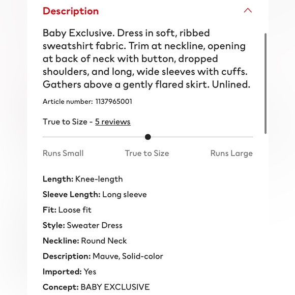 H&M | Ribbed Sweater Dress Organic Cotton Long Sleeved - Picture 9 of 11